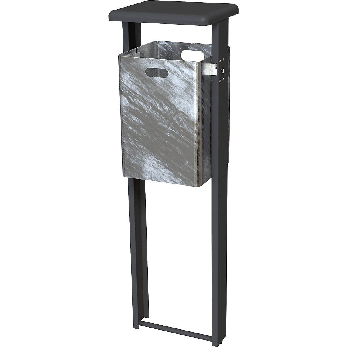 Rectangular pedestal waste collector, outdoor areas