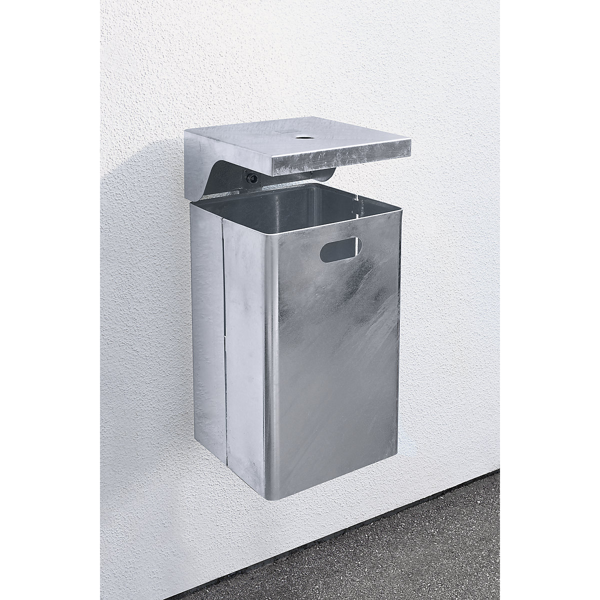 Waste collector for outdoor use, hot dip galvanised (Product illustration 2)-1
