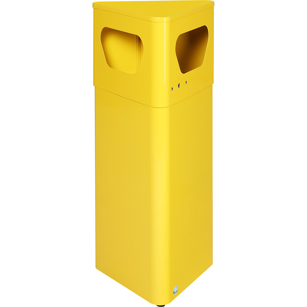 Waste collector, triangular – VAR, capacity 32 l, with inner container, traffic yellow-4