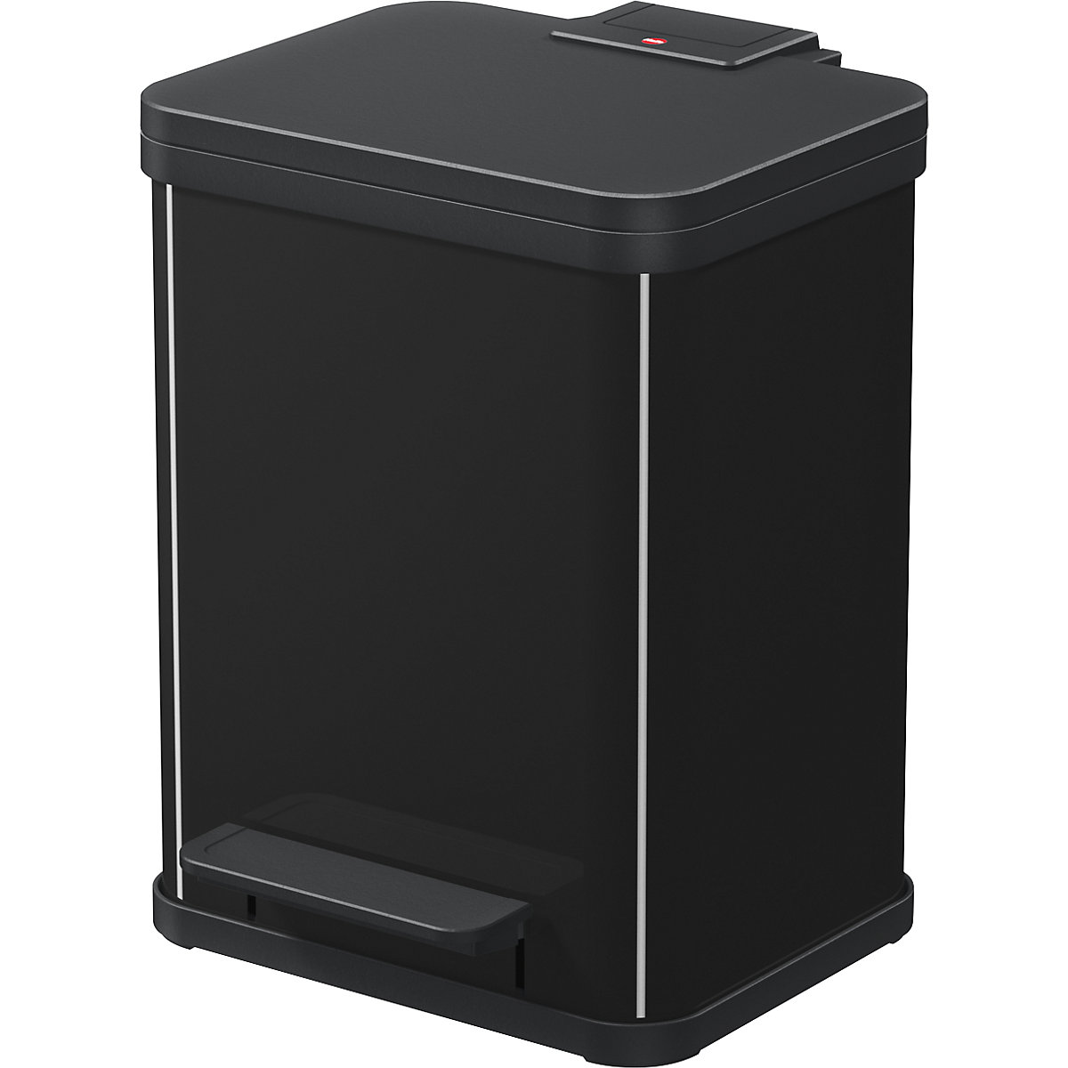 Eco waste collector with pedal – Hailo, duo Plus M, capacity 2 x 9 l, black-7