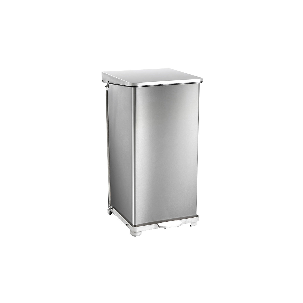 Industrial pedal bin, stainless steel, capacity 90 l, HxWxD 770 x 445 x 435 mm