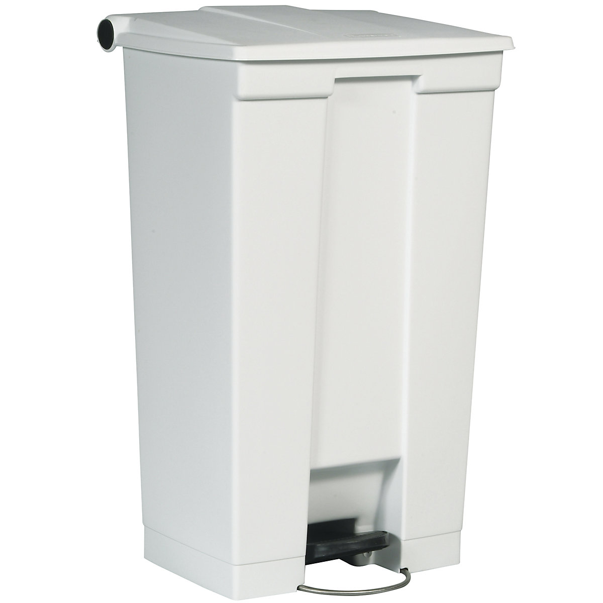 Industrial pedal bin – Rubbermaid, capacity 87 l, with roller, white-3