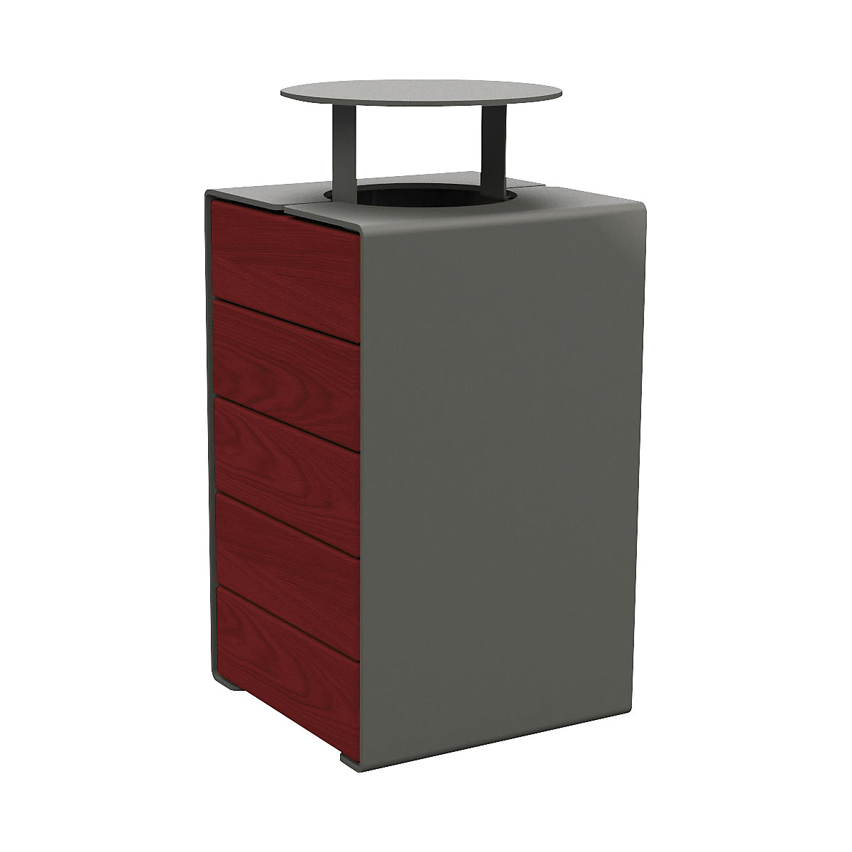 PROCITY KUBE waste basket with lid capacity 120 l KAISER+KRAFT