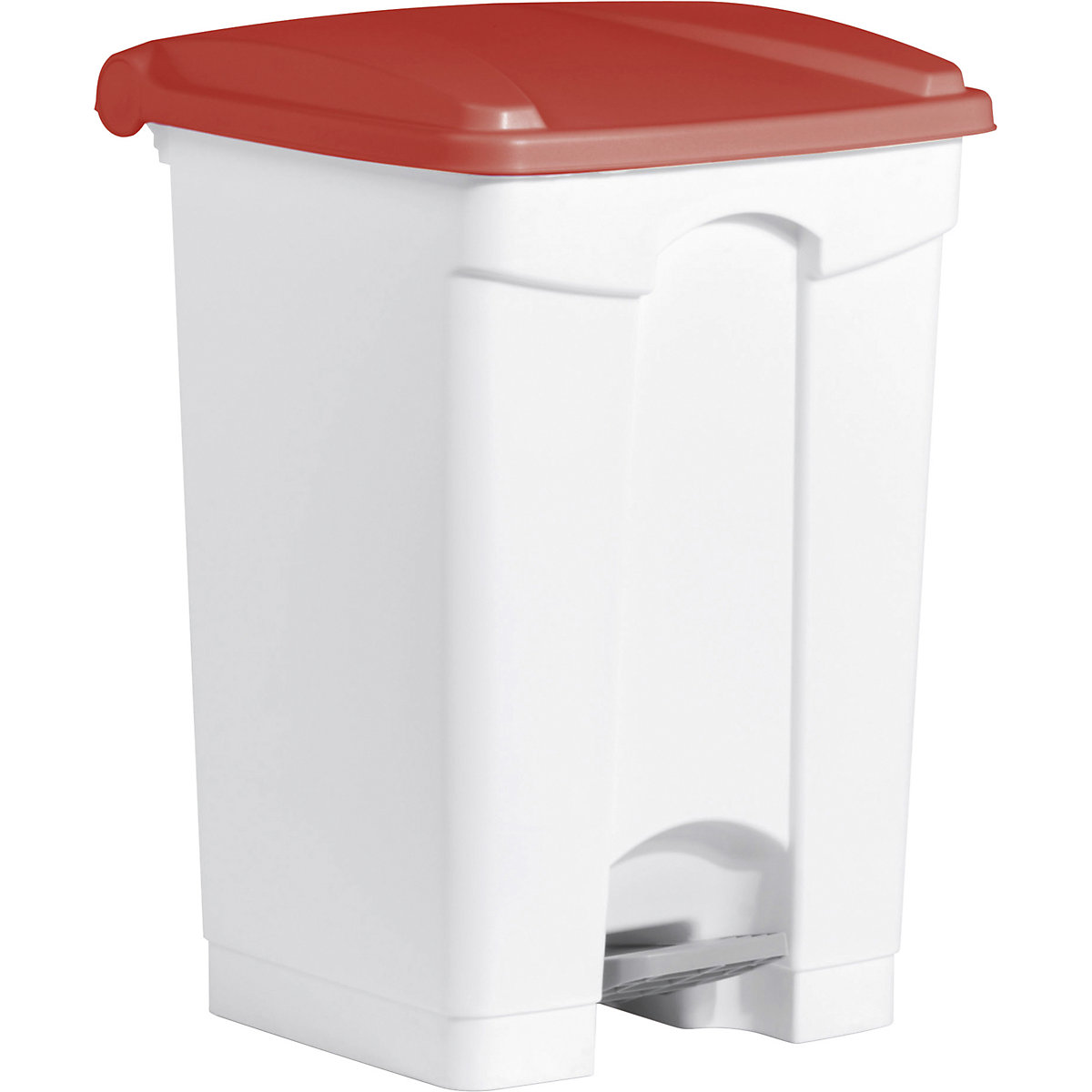 Pedal bin – helit, capacity 45 l, WxHxD 410 x 605 x 400 mm, white, red lid-7