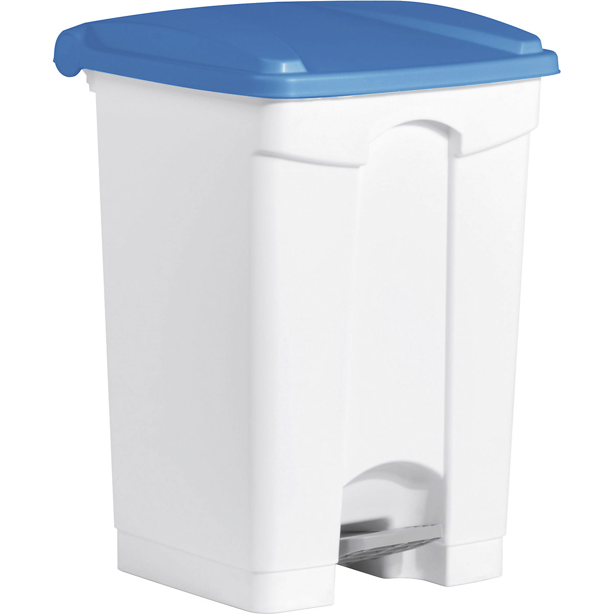 Pedal bin – helit, capacity 45 l, WxHxD 410 x 605 x 400 mm, white, blue lid-6