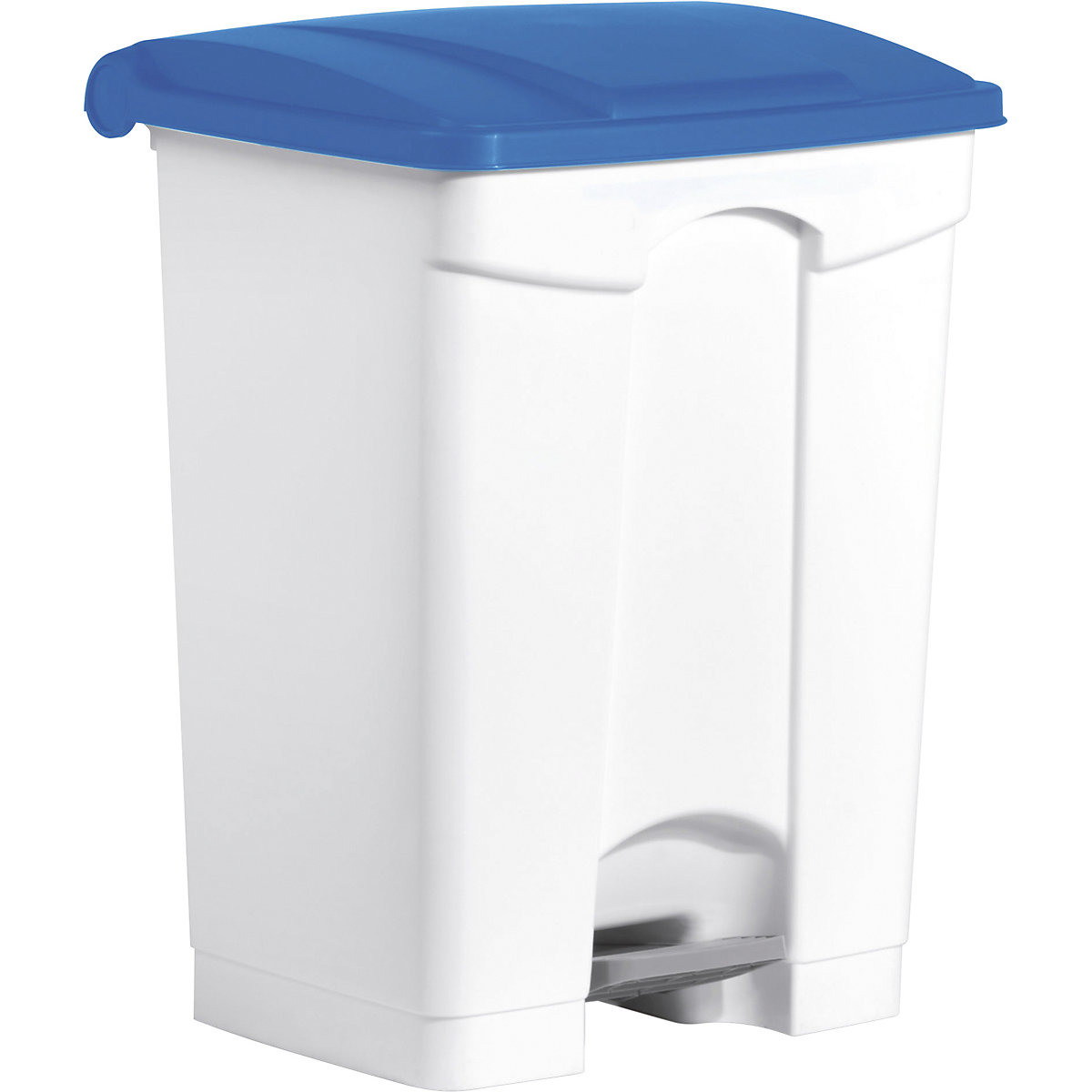 Pedal bin – helit, capacity 70 l, WxHxD 500 x 670 x 410 mm, white, blue lid-6