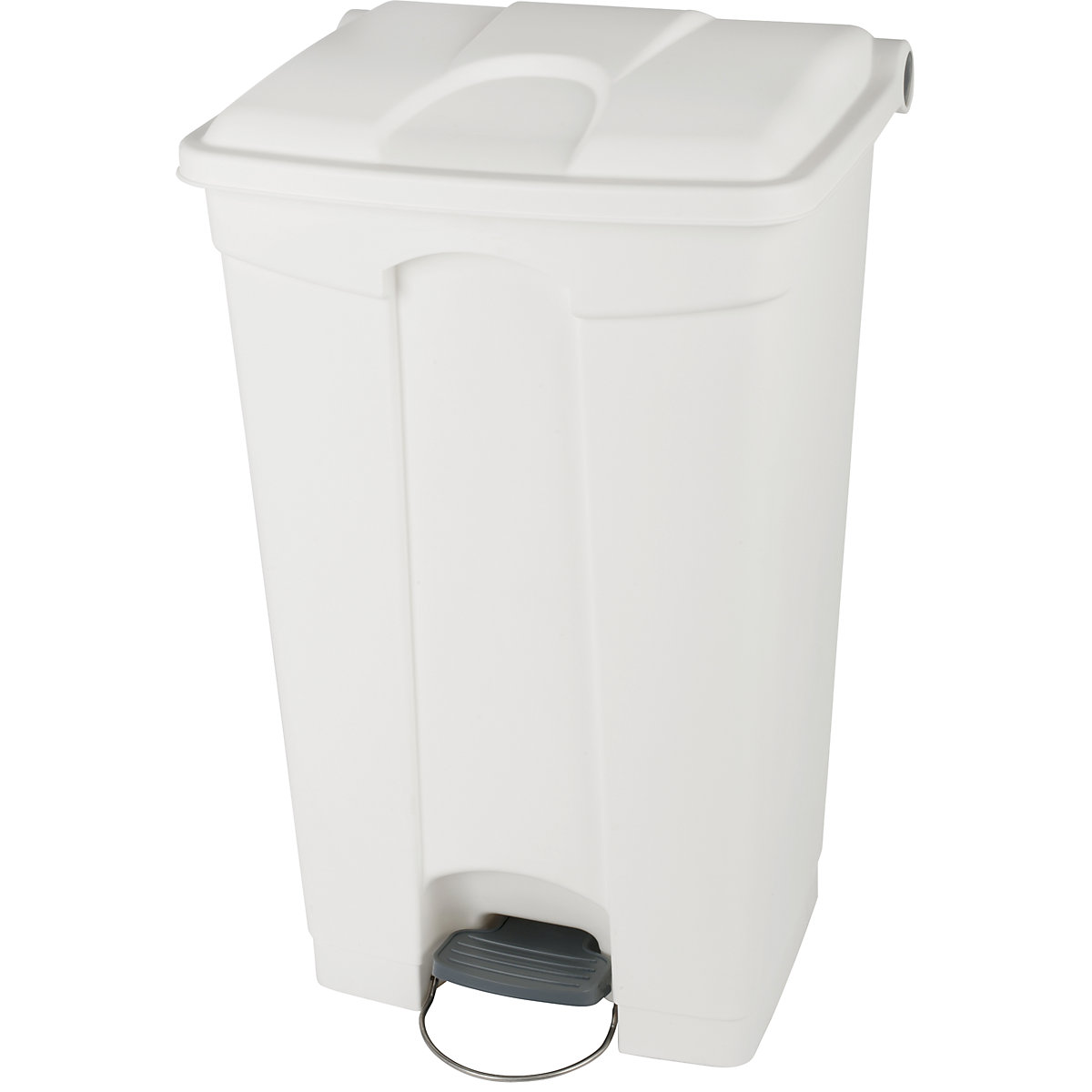 EUROKRAFTbasic – Pedal waste collector, capacity 90 l, WxHxD 505 x 790 x 410 mm, white