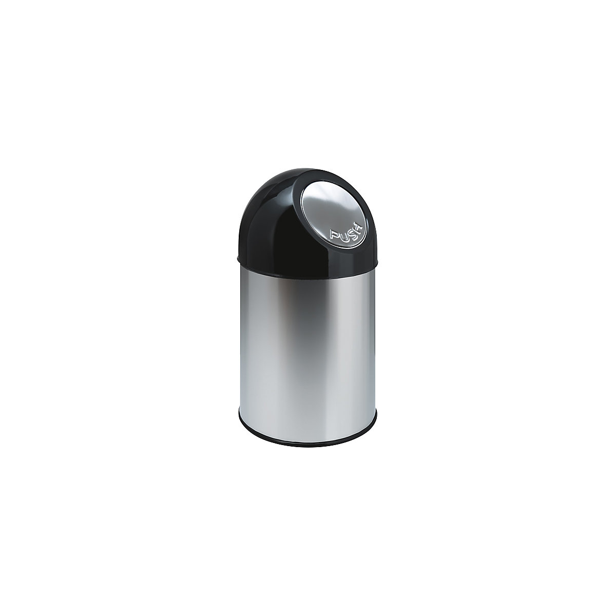Push rubbish bin, capacity 30 l, zinc plated inner container, stainless steel, 2+ items-4