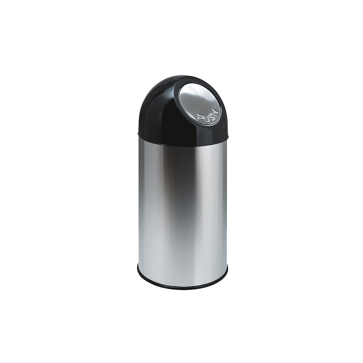 Push rubbish bin, capacity 40 l, zinc plated inner container, stainless steel, 2+ items