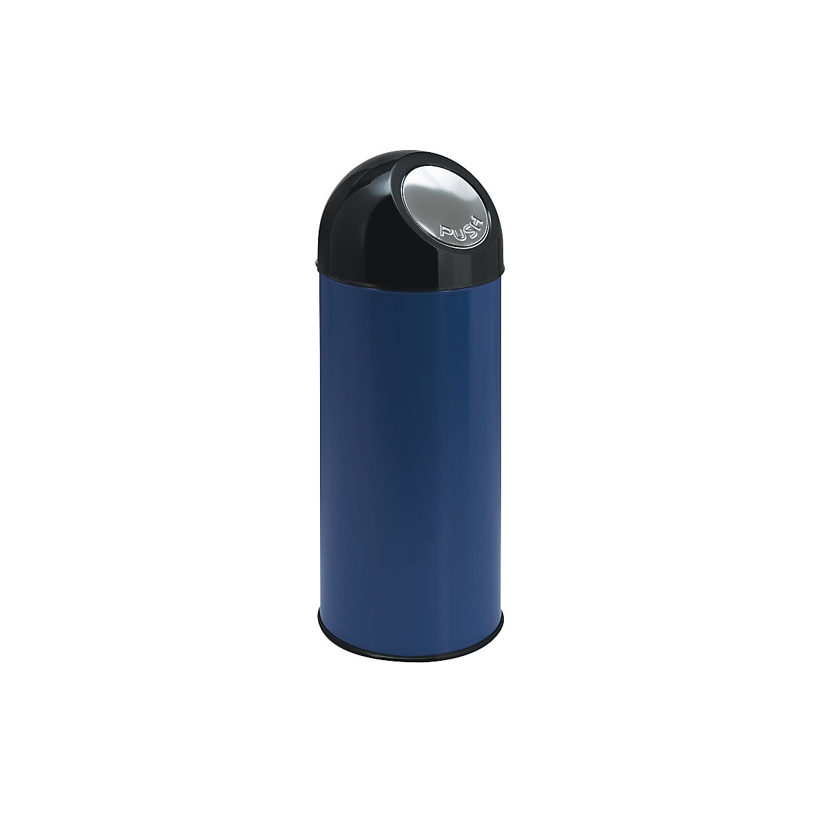 Push rubbish bin, capacity 55 l, zinc plated inner container, blue-7