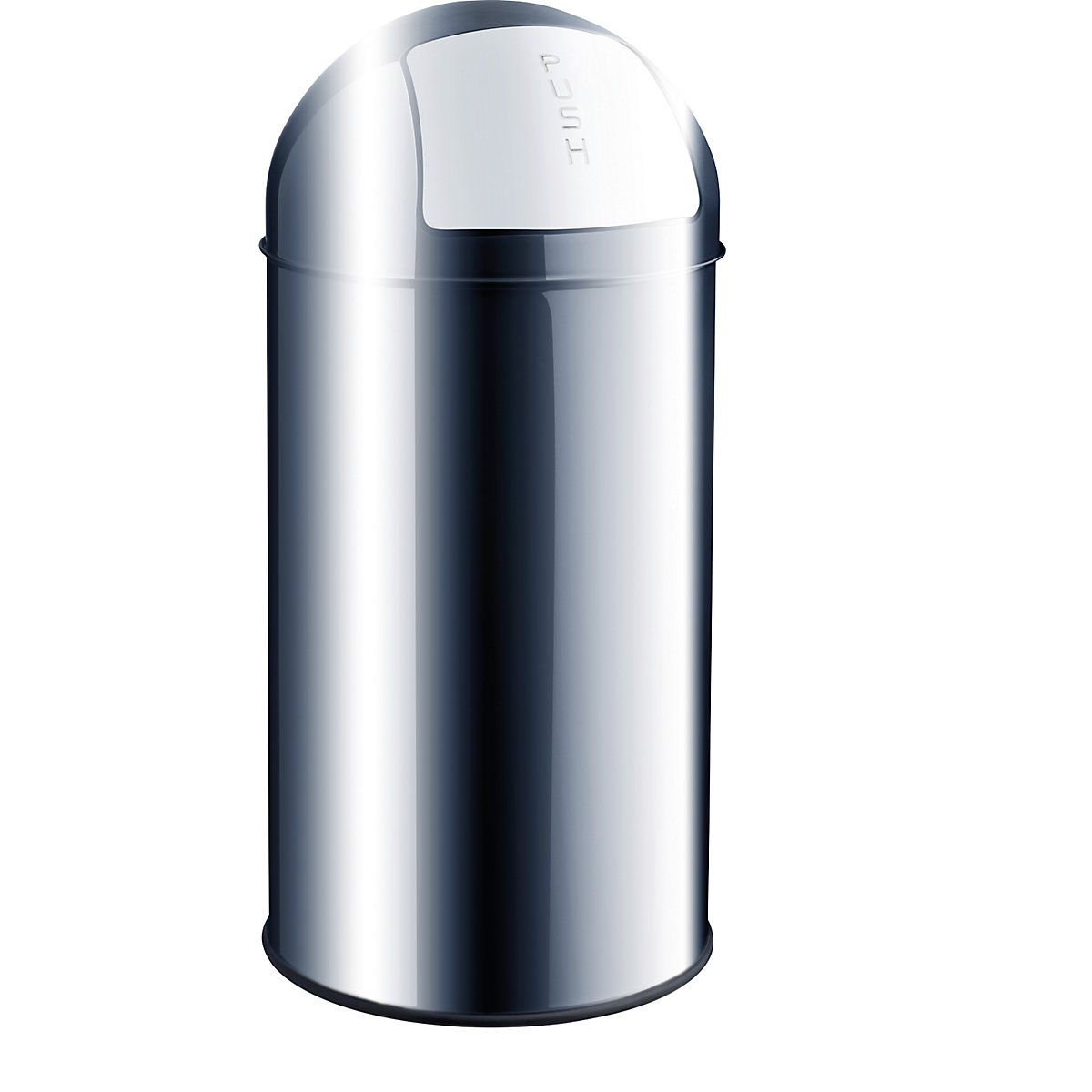 Push top waste bin made of steel – helit, capacity 50 l, HxØ 745 x 360 mm, stainless steel-1