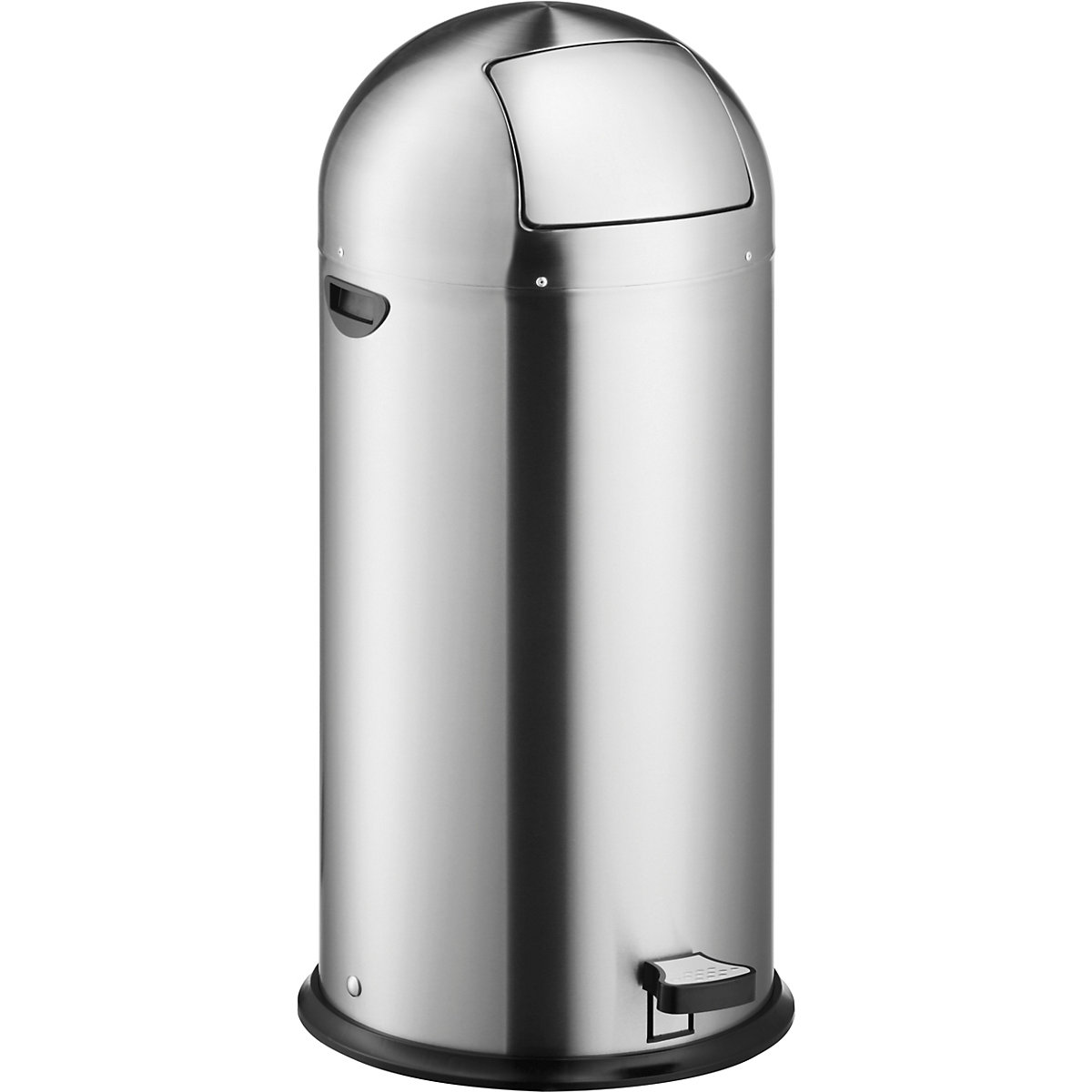 Push waste bin with pedal – helit, capacity 52 l, HxØ 890 x 380 mm, stainless steel-2