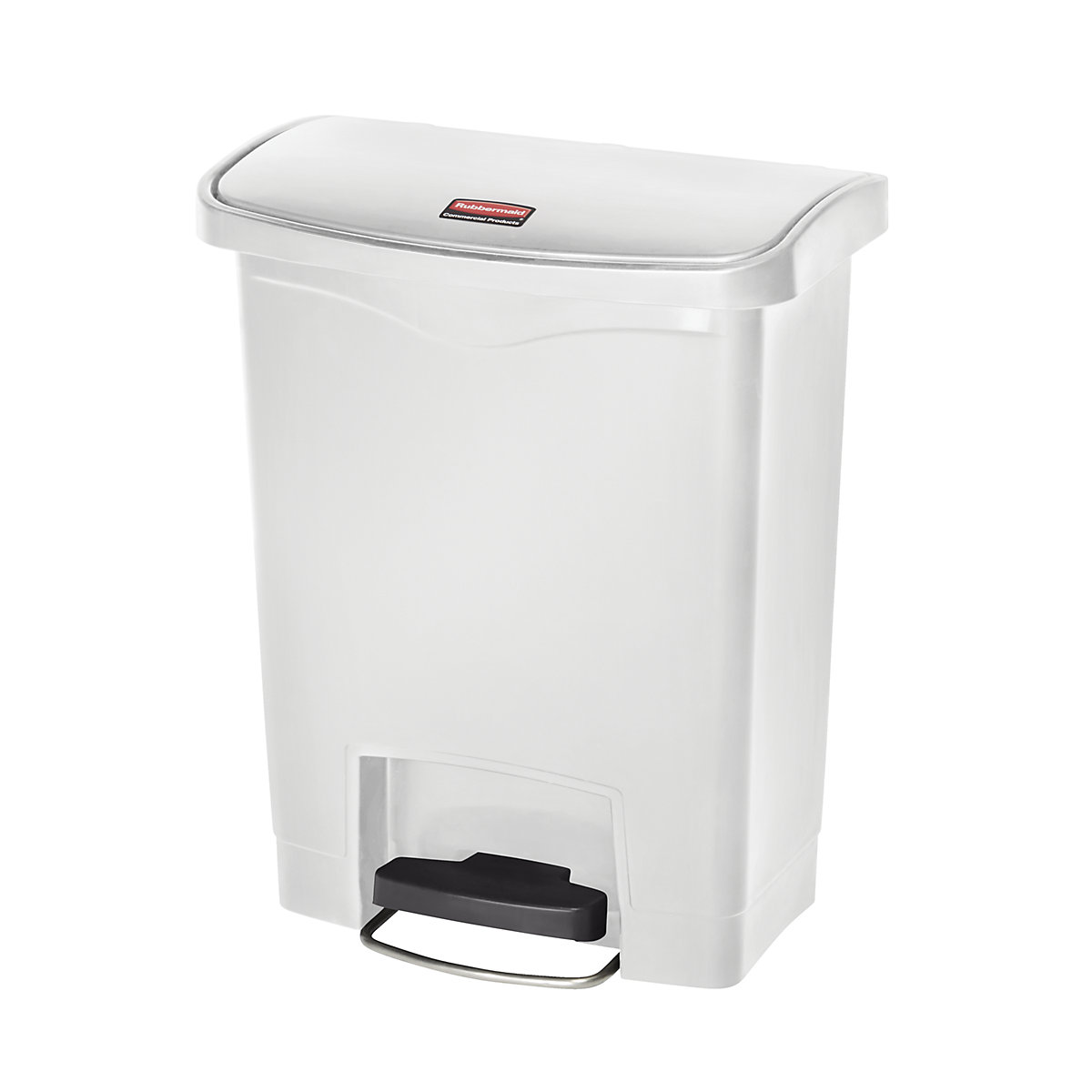 SLIM JIM® waste collector with pedal – Rubbermaid, capacity 30 l, WxHxD 271 x 536 x 425 mm, white-5