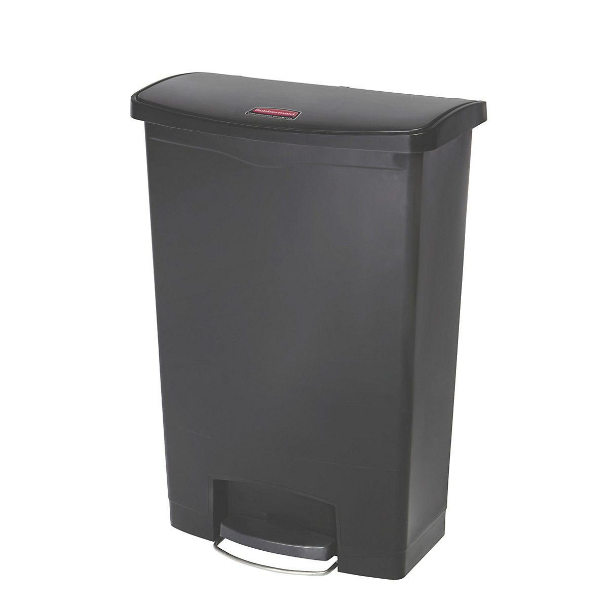 SLIM JIM® waste collector with pedal – Rubbermaid, capacity 90 l, WxHxD 353 x 826 x 570 mm, mobile, black-6