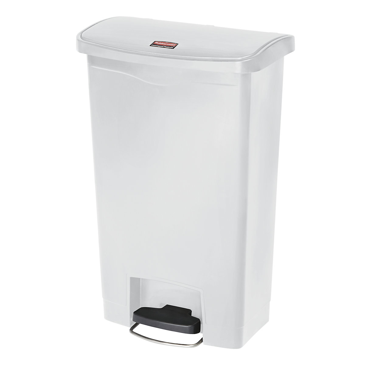 SLIM JIM® waste collector with pedal – Rubbermaid, capacity 50 l, WxHxD 456 x 719 x 292 mm, white-2