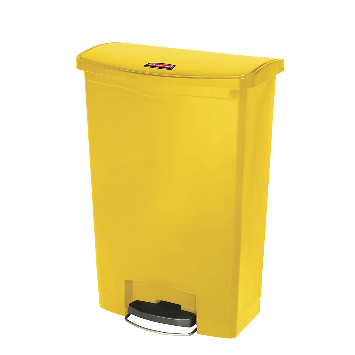 SLIM JIM® waste collector with pedal – Rubbermaid, capacity 90 l, WxHxD 353 x 826 x 570 mm, mobile, yellow-7