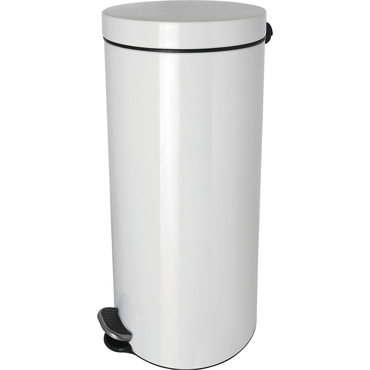 Silver ion waste collector with pedal – helit, capacity 30 l, HxØ 650 x 300 mm, white-4