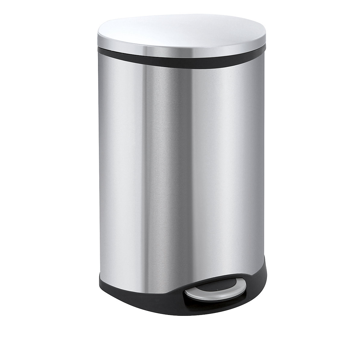 Waste collector with pedal, shell shape – EKO, capacity 18 l, HxWxD 524 x 298 x 336 mm, stainless steel body-4