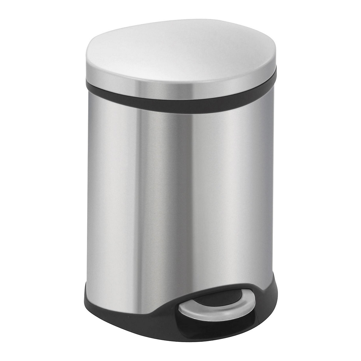 Waste collector with pedal, shell shape – EKO, capacity 6 l, HxWxD 314 x 238 x 235 mm, stainless steel body-4