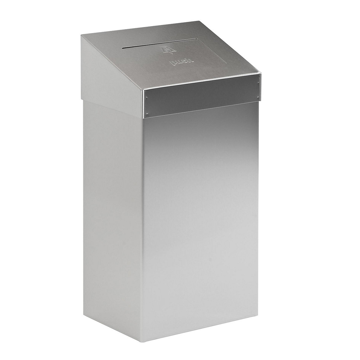 Waste collector with push lid, capacity 18 l, WxHxD 277 x 500 x 170 mm, stainless steel, matt finish-1
