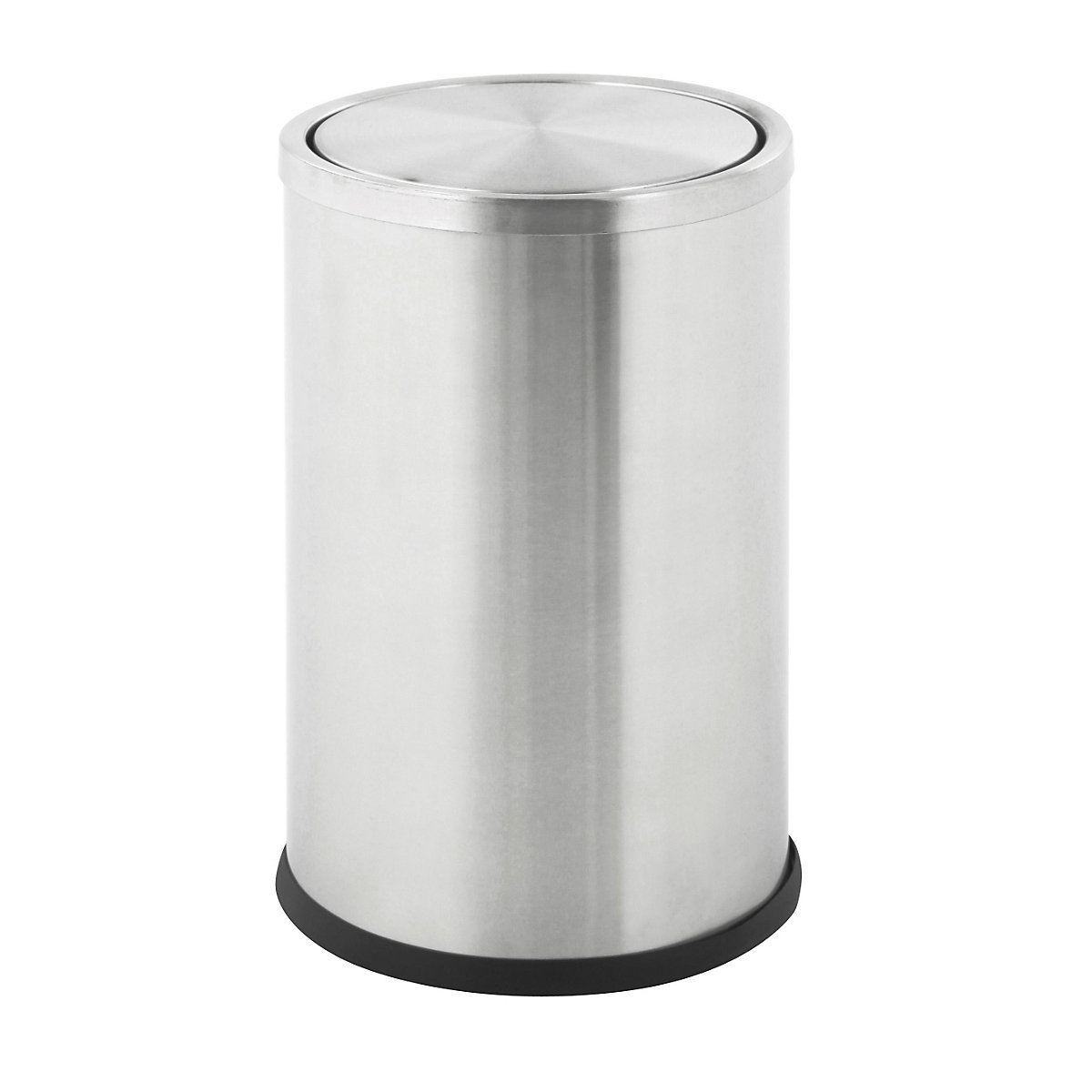 Waste collector with swing lid, capacity 10 l, HxØ 300 x 200 mm, stainless steel, matt finish-1