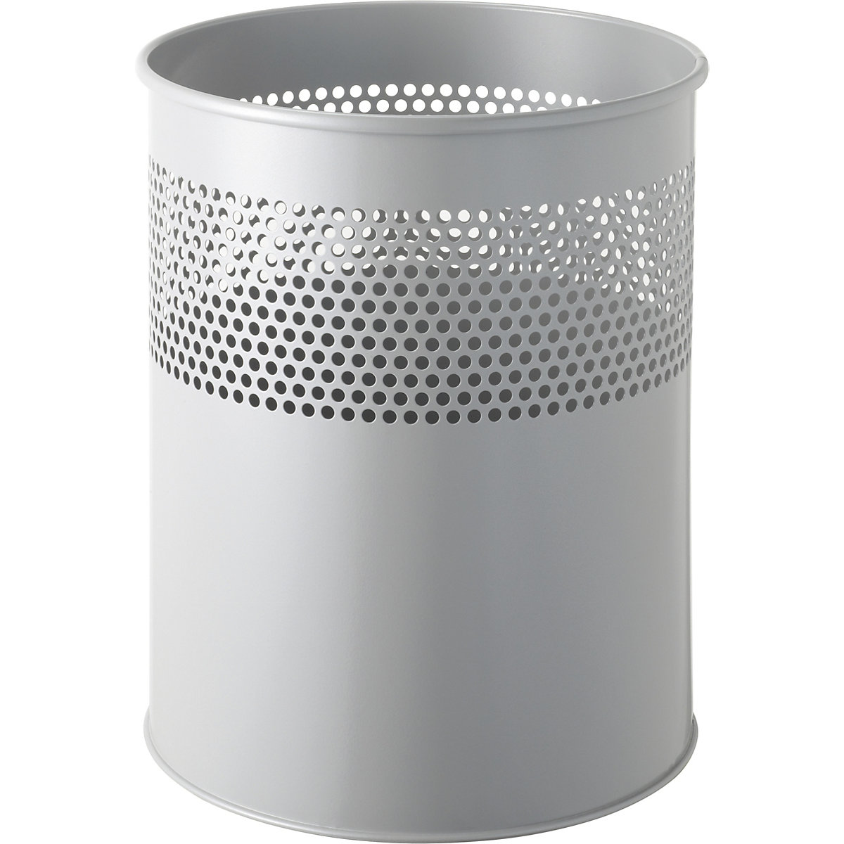 Metal waste paper bin – helit, capacity 15 l, HxØ 315 x 260 mm, medium grey, pack of 2-3