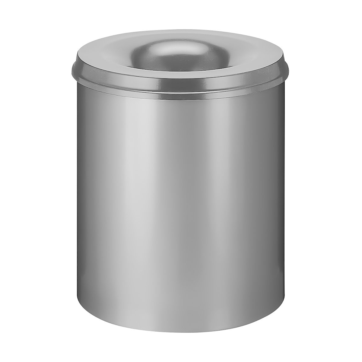 Safety waste paper bin, steel, self-extinguishing, capacity 80 l, HxØ 540 x 465 mm, body grey / extinguishing lid grey-10