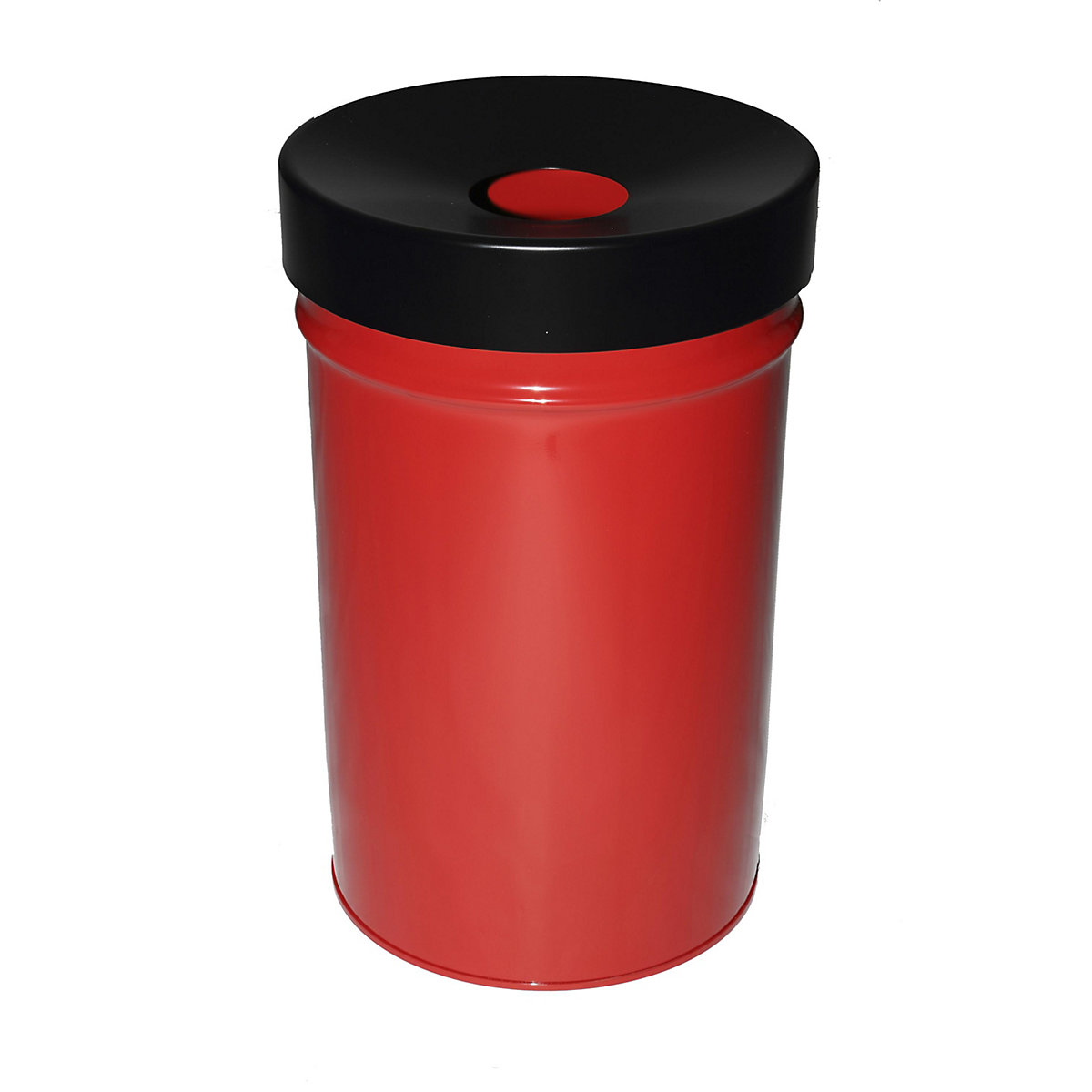 Waste collector, self extinguishing, capacity 60 l, HxØ 630 x 392 mm, red