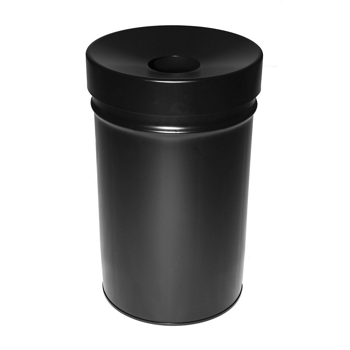 Waste collector, self extinguishing, capacity 60 l, HxØ 630 x 392 mm, black
