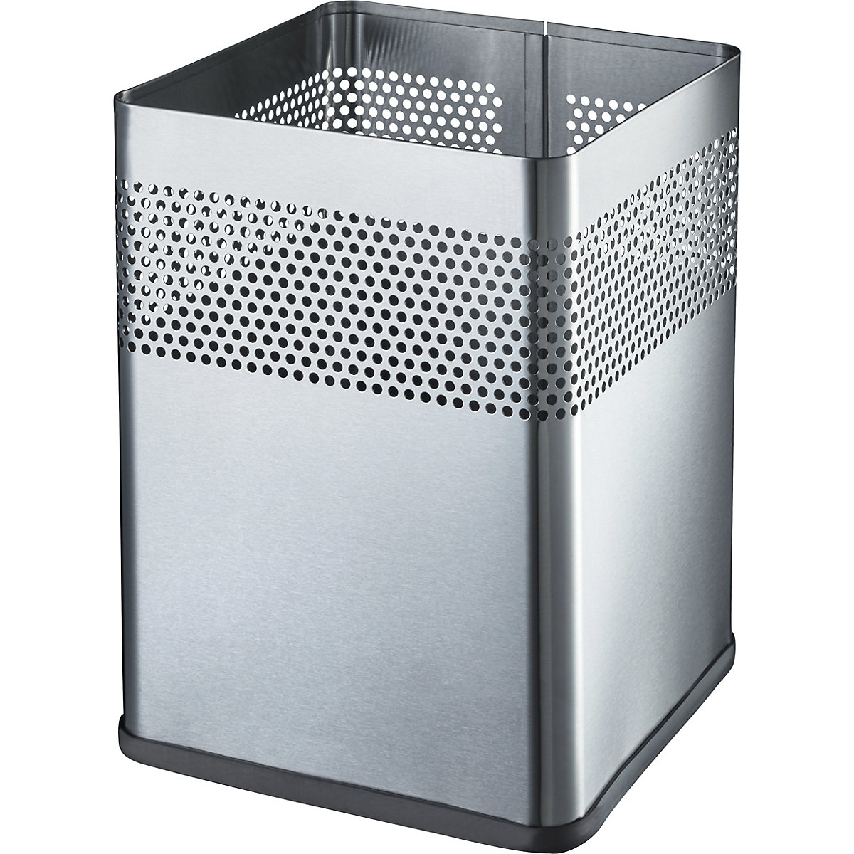 Waste paper bin, square – helit, capacity 18 l, WxHxD 240 x 325 x 240 mm, stainless steel, pack of 2-1