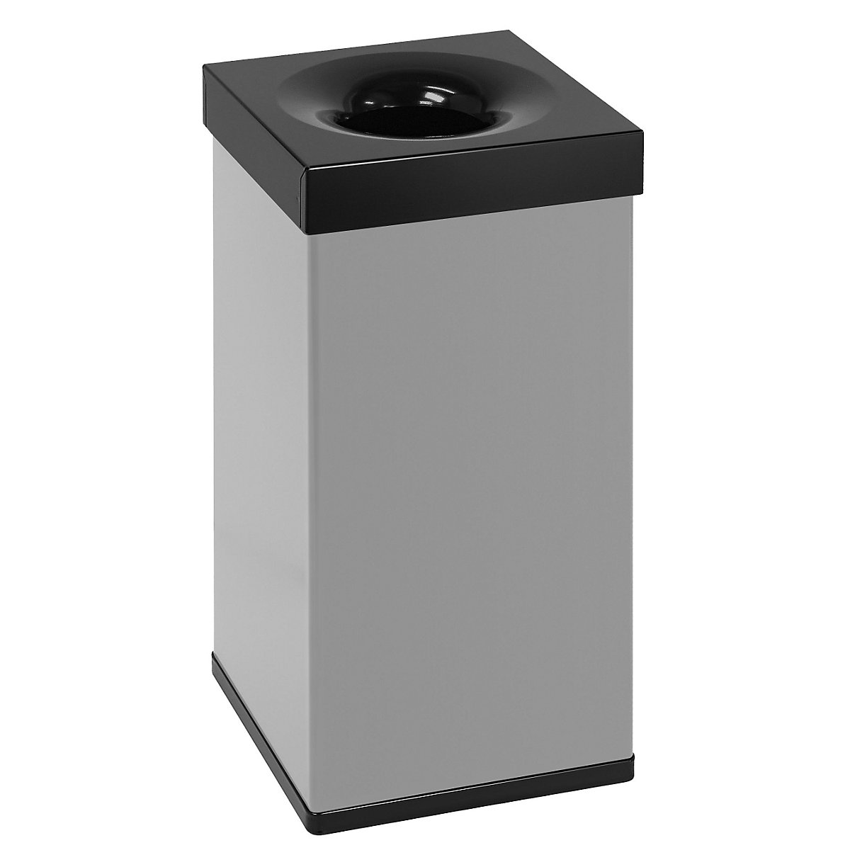Waste paper bin, square, capacity 55 l, WxHxD 300 x 600 x 300 mm, grey / black-3