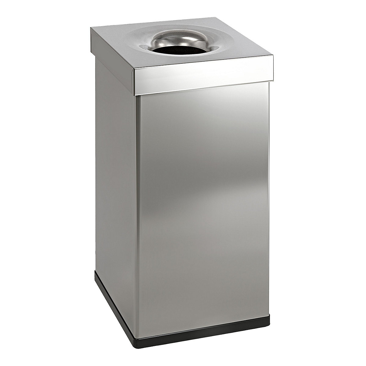 Waste paper bin, square, capacity 55 l, WxHxD 300 x 600 x 300 mm, stainless steel-1
