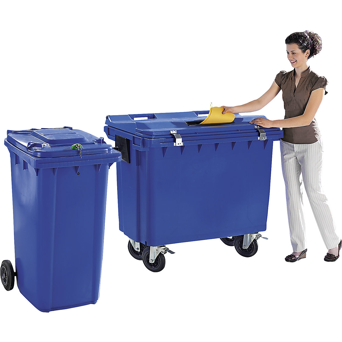 Waste bin with paper insert, lockable (Product illustration 4)-3