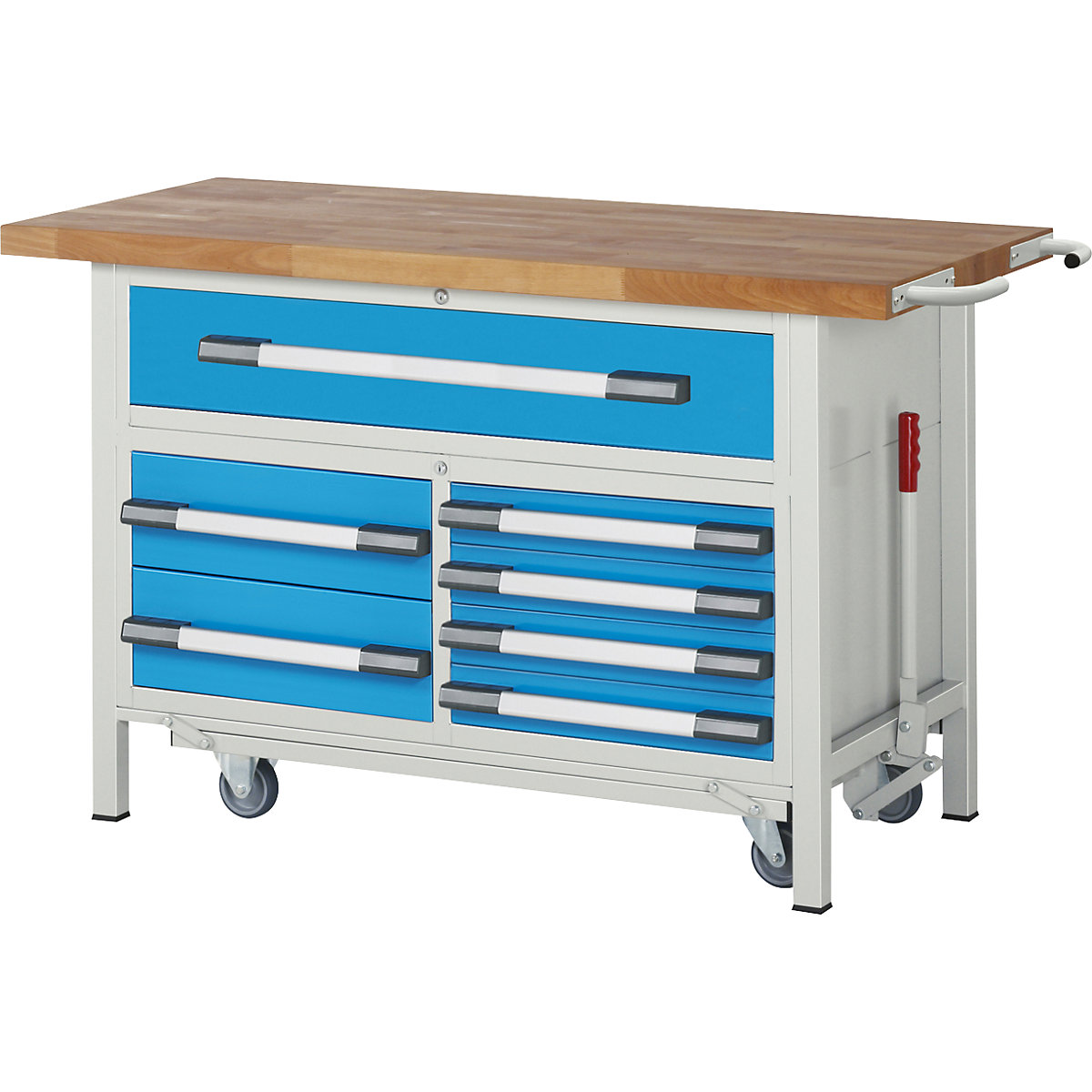 Fahr- und absenkbare Werkbank, Gestellbauweise Serie 8000 eurokraft pro