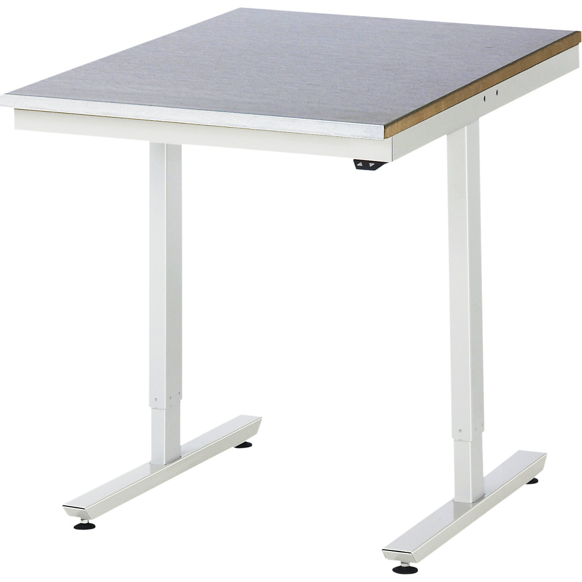 Werktafel, elektrisch in hoogte verstelbaar – RAU, stalen toplaag, draagvermogen 150 kg, b x d = 750 x 1000 mm-12