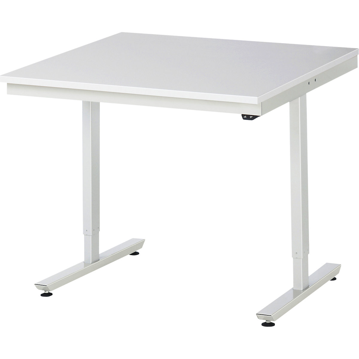 Werktafel, elektrisch in hoogte verstelbaar – RAU, ESD-melamineplaat, draagvermogen 150 kg, b x d = 1000 x 1000 mm-8