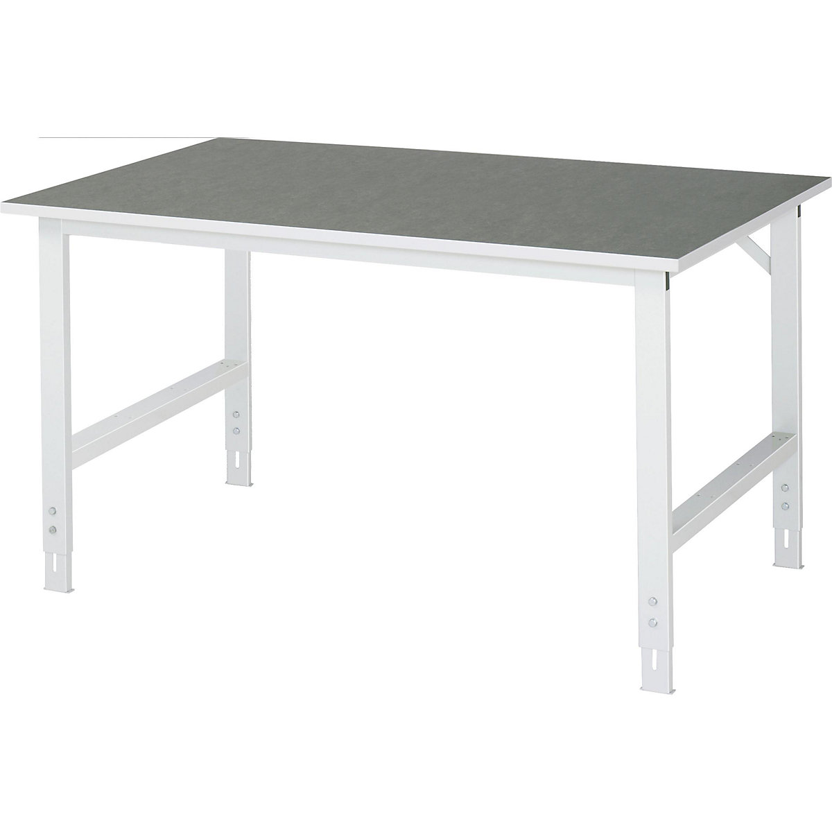 Werktafel, in hoogte verstelbaar – RAU, 760 – 1080 mm, linoleum blad, b x d = 1500 x 1000 mm, lichtgrijs-13