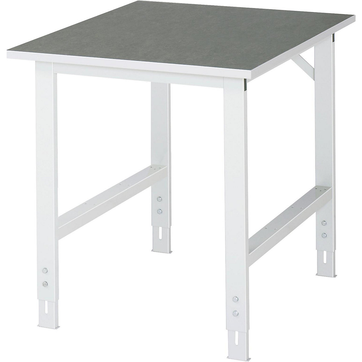 Werktafel, in hoogte verstelbaar – RAU, 760 – 1080 mm, linoleum blad, b x d = 750 x 1000 mm, lichtgrijs-8