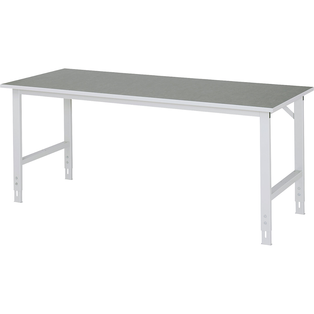 Werktafel, in hoogte verstelbaar – RAU, 760 – 1080 mm, linoleum blad, b x d = 2000 x 800 mm, lichtgrijs-15