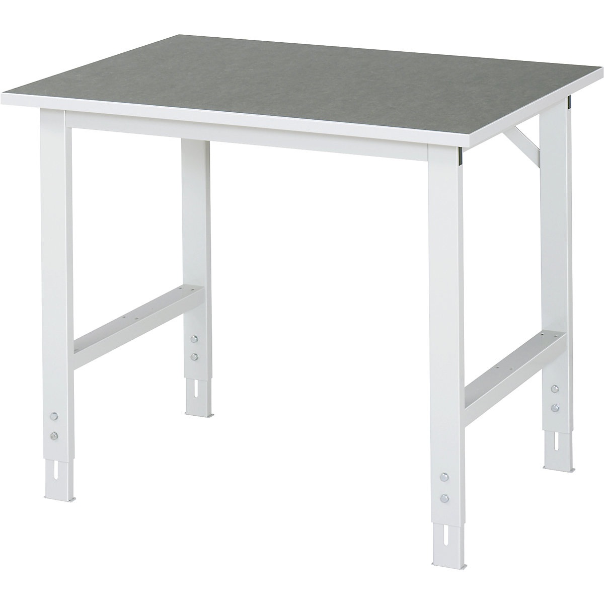Werktafel, in hoogte verstelbaar – RAU, 760 – 1080 mm, linoleum blad, b x d = 1000 x 800 mm, lichtgrijs-10
