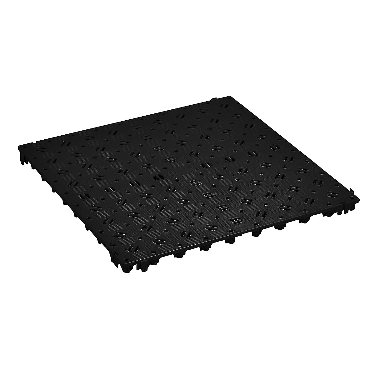Kunststof-vloerrooster, polyethyleen, 500 x 500 mm, stabiel, VE = 20 st., zwart-8
