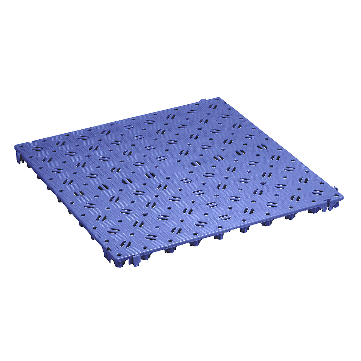 Kunststof-vloerrooster, polyethyleen, 500 x 500 mm, stabiel, VE = 20 st., blauw-6