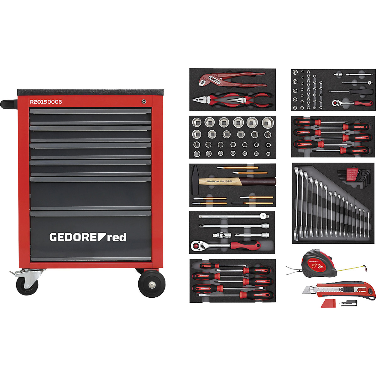 Werkplaatswagen MECHANIC, gevuld &ndash; GEDORE