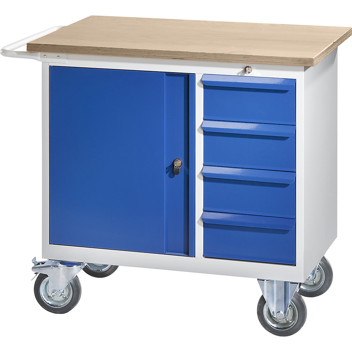 DEMA Werkbank 170 Cm – Mit Schubladen, Tür, Massiver Buchenplatte