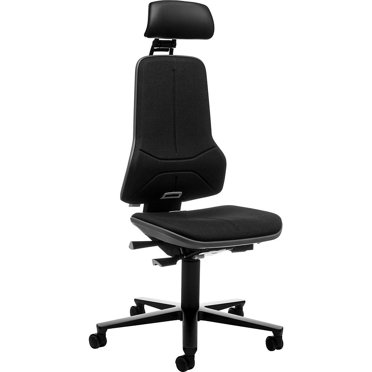 NEON werkdraaistoel, wielen, hoofdsteun &ndash; bimos