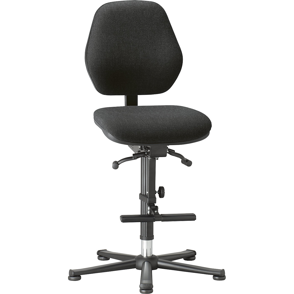 Werkstoel – bimos, permanentcontact, met voetdoppen en opstaphulp, textielbekleding-2