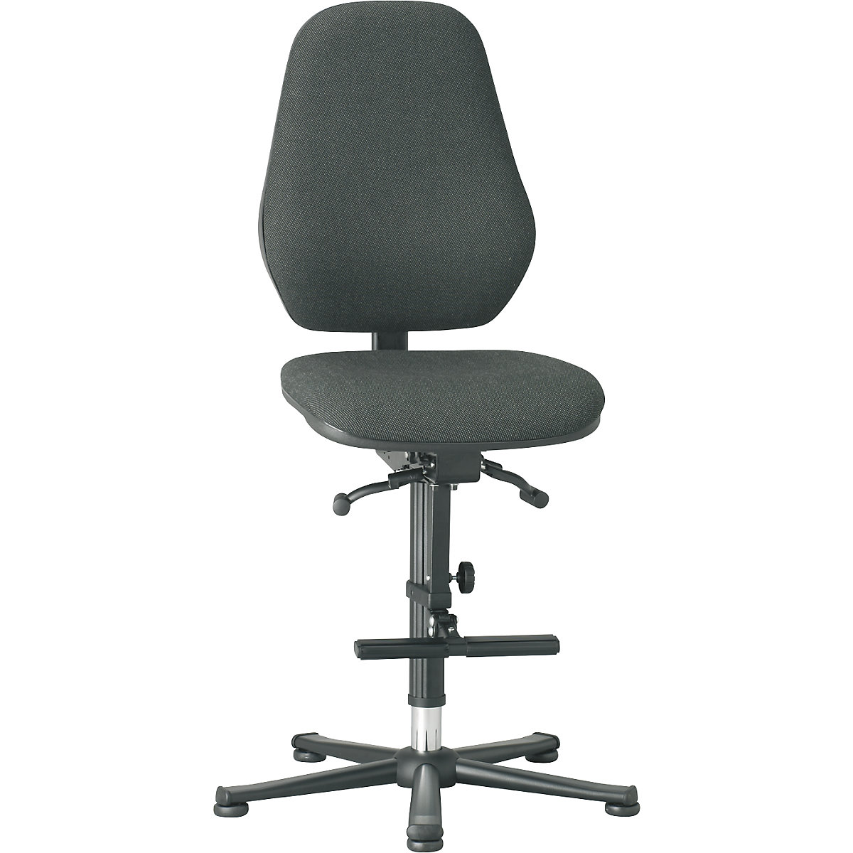 Werkstoel – bimos, synchroon-mechanisme, met voetdoppen en opstaphulp, textielbekleding-2