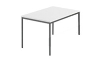 Rectangular table, round tubes, plastic-coated