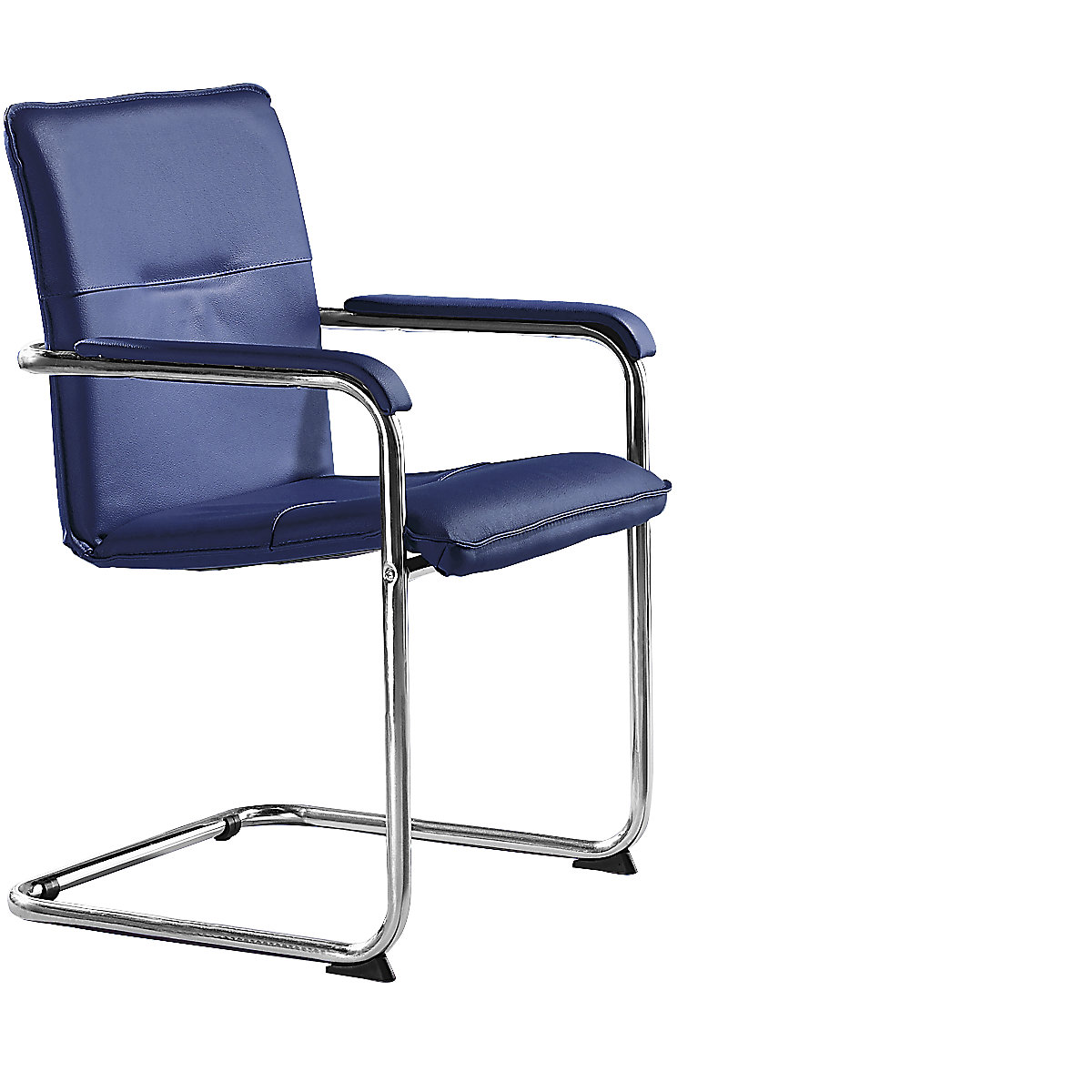 Cantilever Chair With Genuine Leather, Cantilever Leather Chair