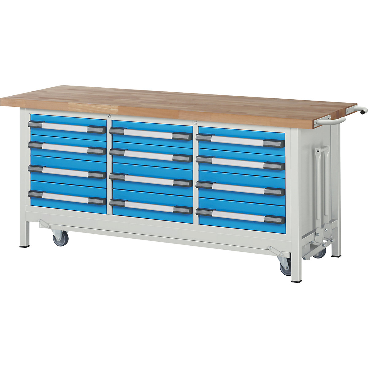 Mobile and lowerable workbench, Series 8000 frame construction - eurokraft pro